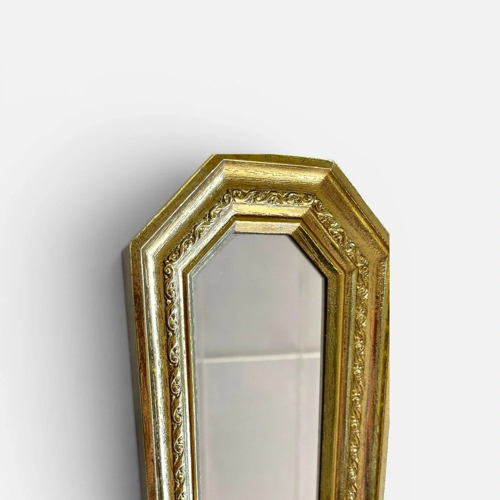 Set of 3 Vintage Ornate Gold Wall Mirrors: Hollywood Regency MCM 17" x 5" x 1" - Picture 5 of 9